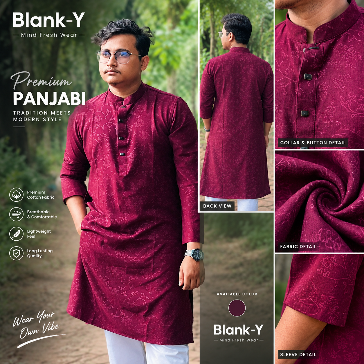 Panjabi Burgundy Color